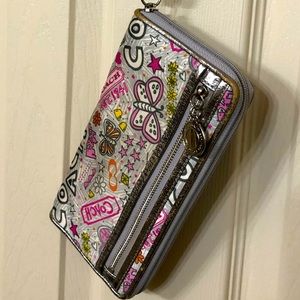 Coach Vintage Silver and Pink Wristlet GUC
